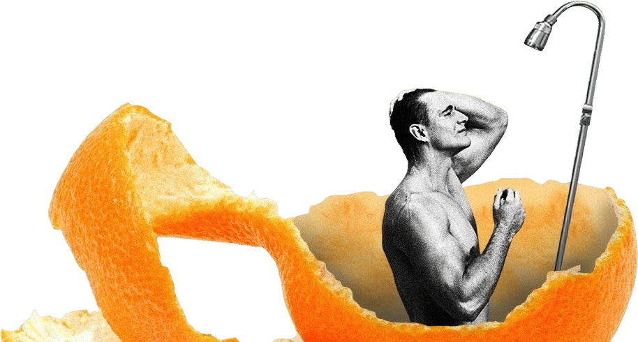 eating an orange in the shower 🍊