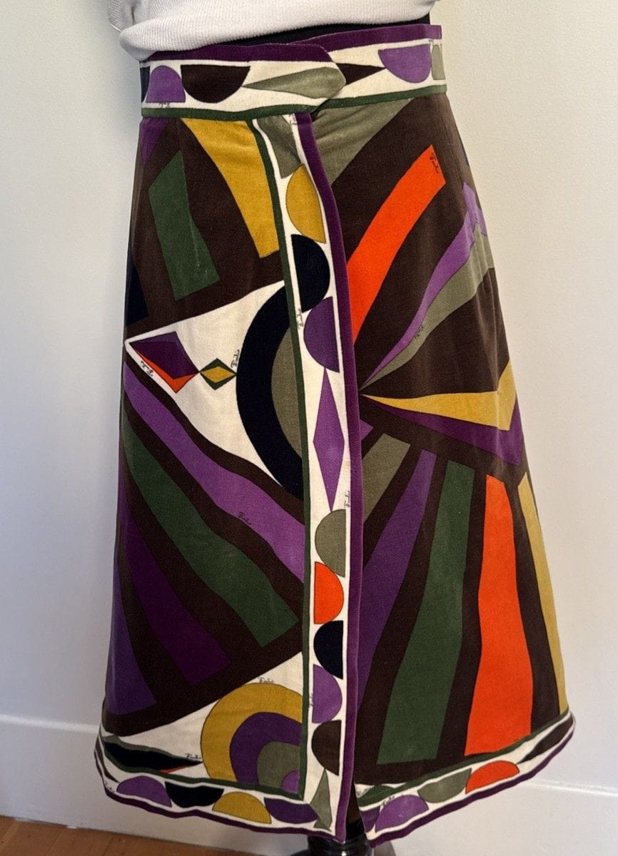 Vintage 1960s Emilio Pucci For Saks Fifth Avenue Velvet Skirt