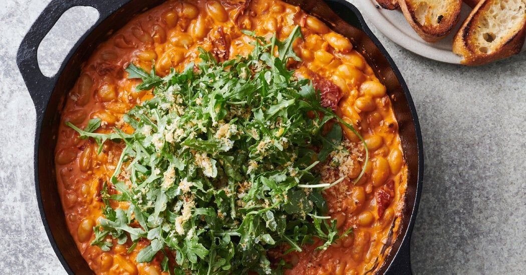 Creamy, Spicy Tomato Beans and Greens Recipe