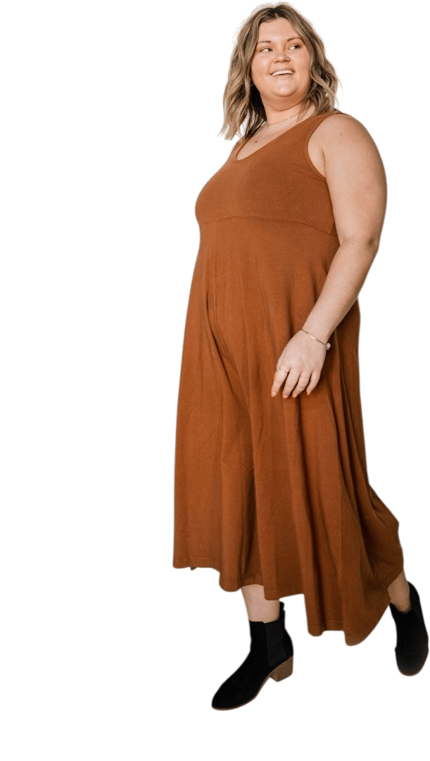 Lakeside Jumpsuit in Saddle Brown