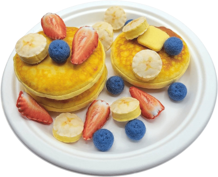 Pancake american breakfast play food (felt food, pretend play kids kitchen, plush toy, cooking toys, fake food, farmers market for baby)