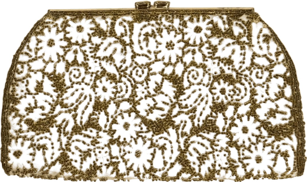 Vintage La Regale Floral Beaded Clutch Purse