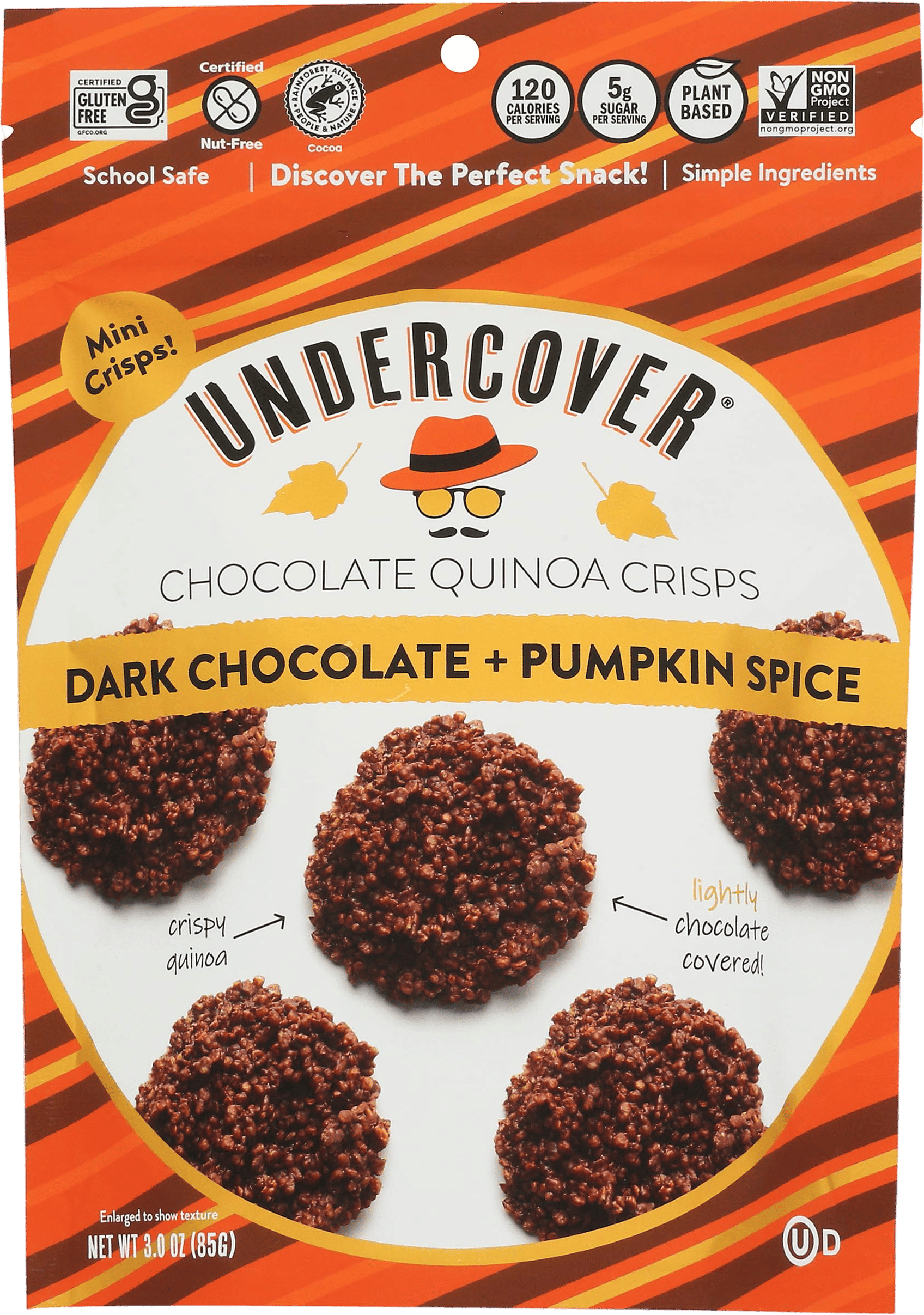 Undercover Chocolate Co Quinoa Crisps Dark Chocolate Pumpkin Spice