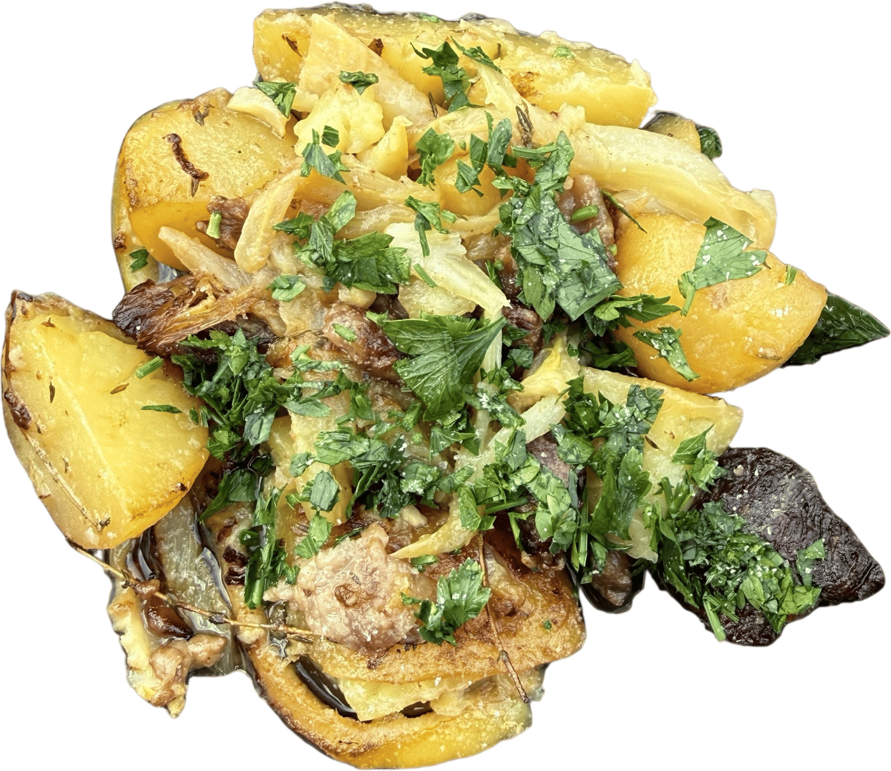 Potatoes and Fennel Cooked in Lamb Fat and Lemon Juice