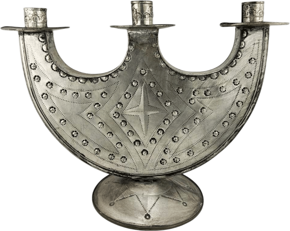 mexican tin folk art candelabra