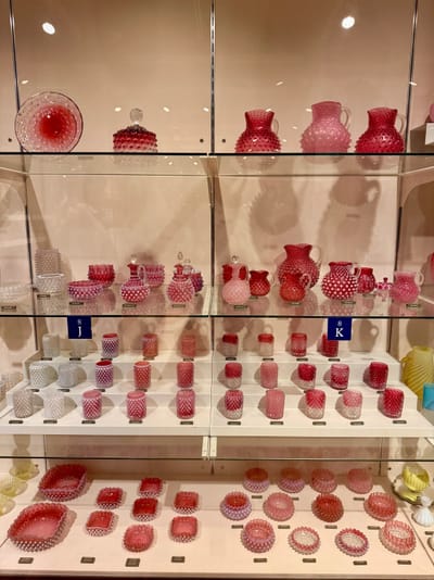 Hobbs, Brockunier and Company Pressed Cranberry Glassware